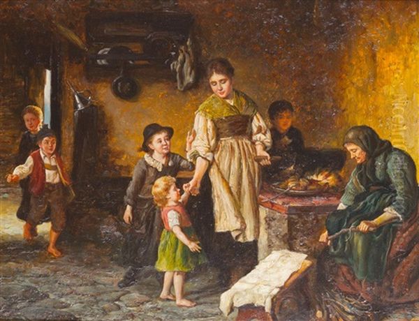 Kinderfreuden Oil Painting by Frederick Daniel Hardy