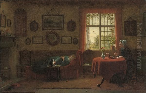 Afternoon Repose Oil Painting by Frederick Daniel Hardy