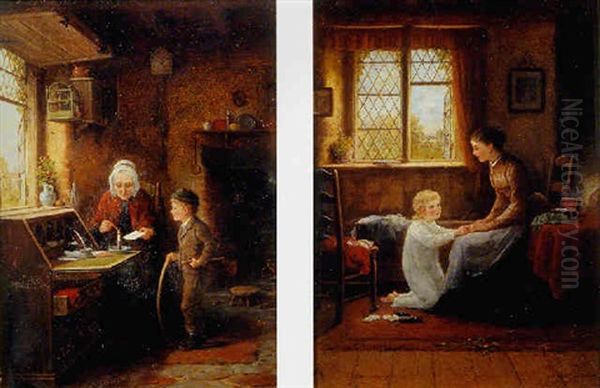 Sealing The Letter Oil Painting by Frederick Daniel Hardy