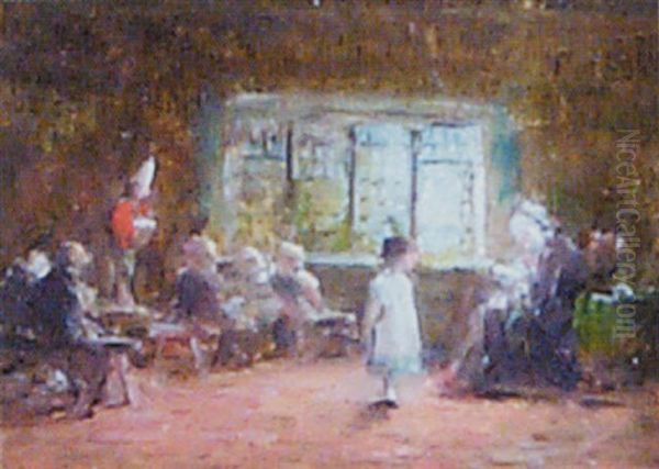 Interior Scene With Children Oil Painting by Frederick Daniel Hardy