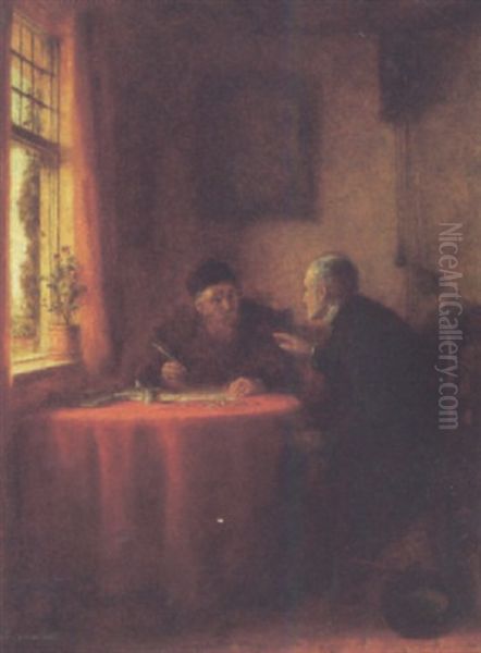 The Money Lender Oil Painting by Frederick Daniel Hardy