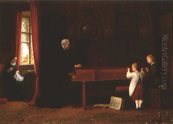 The Paino Tuner Oil Painting by Frederick Daniel Hardy