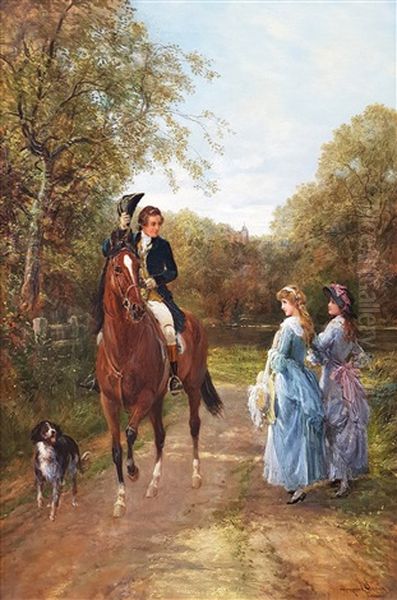 Grandfather's Return Oil Painting by Heywood Hardy