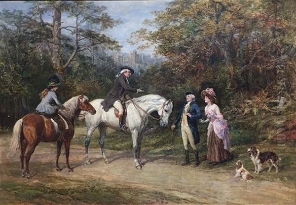 Grandfather's Return Oil Painting by Heywood Hardy