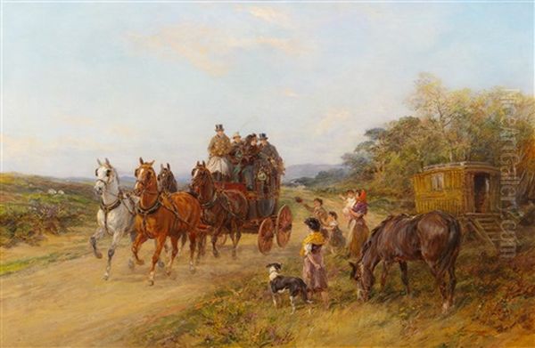 Grandfather's Return Oil Painting by Heywood Hardy