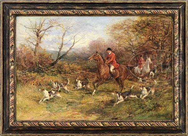 The Meet With Riders & Hounds Oil Painting by Heywood Hardy