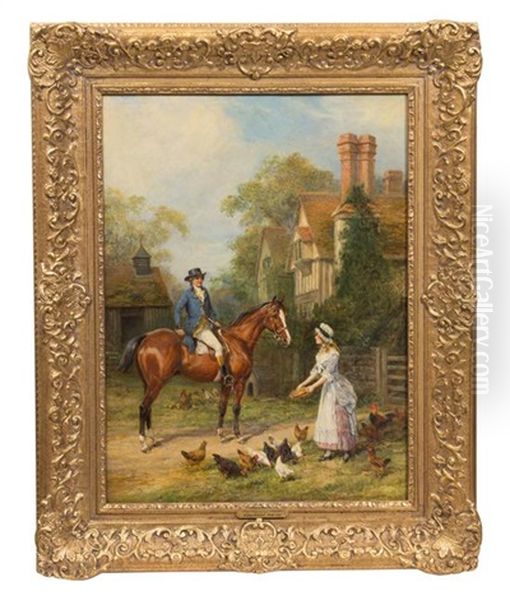 The Squire's Visit, 1903 Oil Painting by Heywood Hardy