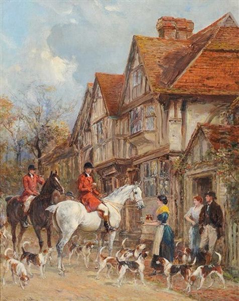 Halt For Refreshments Oil Painting by Heywood Hardy