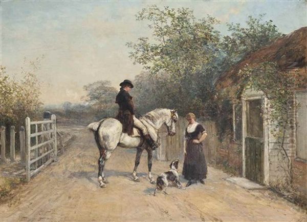 A Mutual Attraction Oil Painting by Heywood Hardy