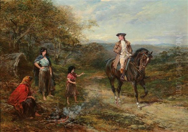 Begegnung Auf Der Landstrase Oil Painting by Heywood Hardy