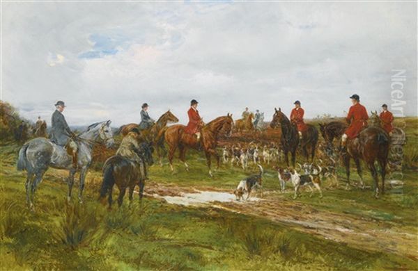 Gathering For The Hunt Oil Painting by Heywood Hardy