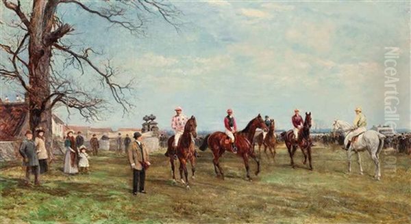 The Start Of The Catterick Steeplechase Oil Painting by Heywood Hardy