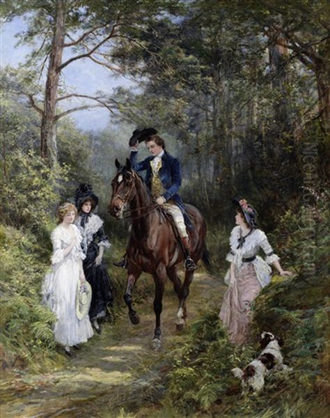 The Meeting In The Forest Oil Painting by Heywood Hardy