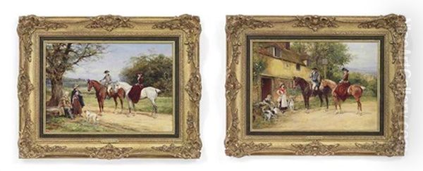 The Stirrup Cup (+ Wayside Meeting; Pair) Oil Painting by Heywood Hardy