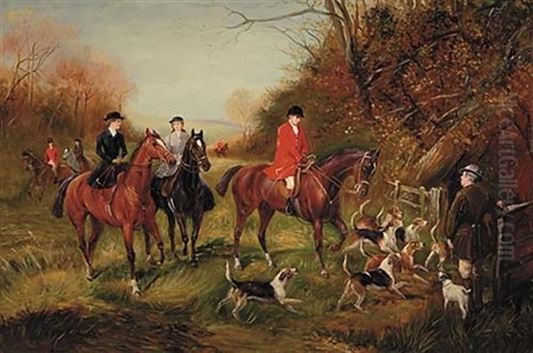 Out For A Hunt Oil Painting by Heywood Hardy