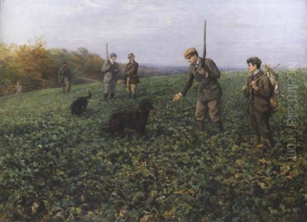 The Partridge Shoot Oil Painting by Heywood Hardy