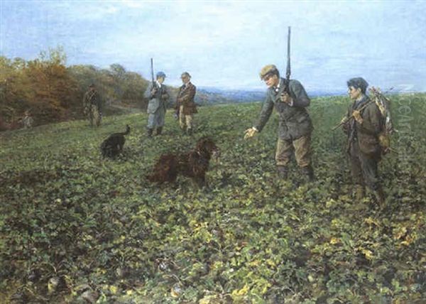 The Partridge Shoot Oil Painting by Heywood Hardy