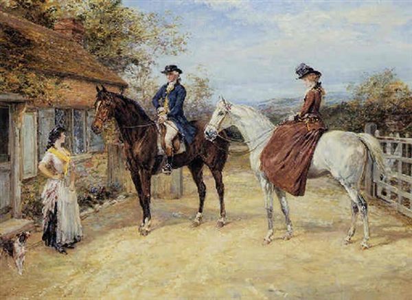 The Morning Visit Oil Painting by Heywood Hardy