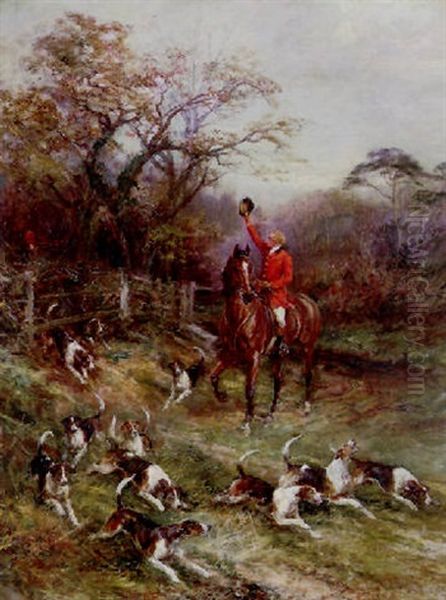 Hounds At Covert Oil Painting by Heywood Hardy