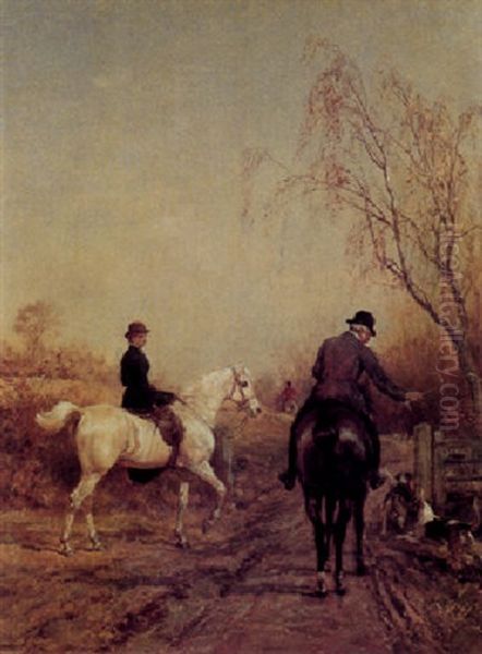 A Hunting Man Oil Painting by Heywood Hardy