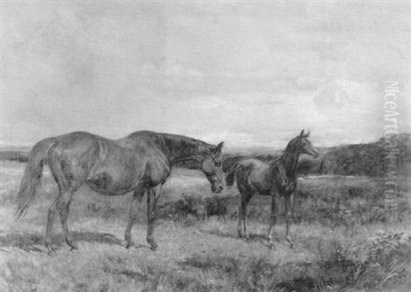 Mare And Foal by Heywood Hardy