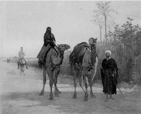 The Travellers Oil Painting by Heywood Hardy