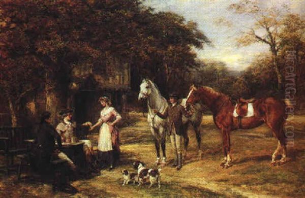 The Travellers Rest Oil Painting by Heywood Hardy