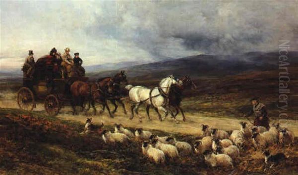 Highland Coaching Oil Painting by Heywood Hardy