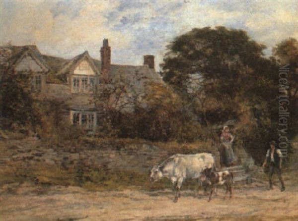 Herdsman's Greeting Oil Painting by Heywood Hardy