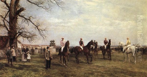 The Start Of The Catterick Steeplechase-1894 Oil Painting by Heywood Hardy