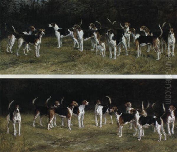 The Belvoir Hounds Oil Painting by Heywood Hardy