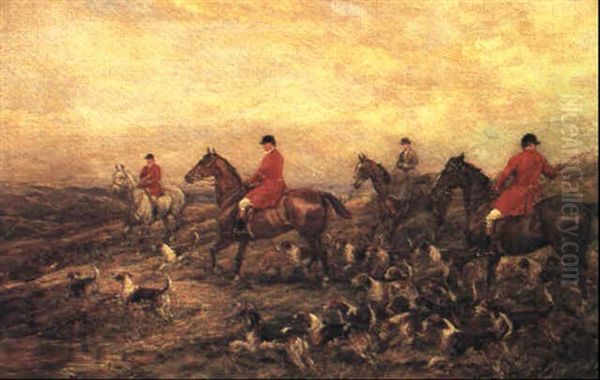 Foxhunt Oil Painting by Heywood Hardy