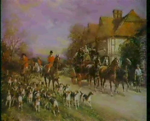 Fox Hunt Oil Painting by Heywood Hardy