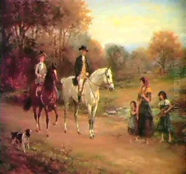 An Encounter With Gypsies Oil Painting by Heywood Hardy