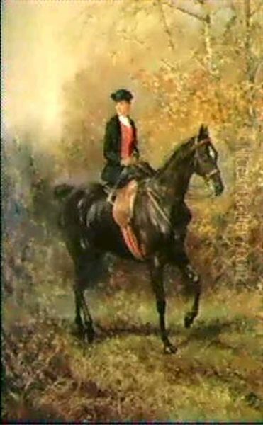 Girl Riding Side-saddle Oil Painting by Heywood Hardy