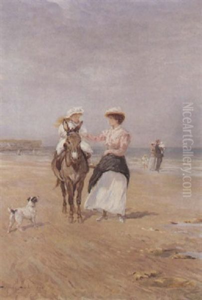 A Donkey Ride On The Sands Oil Painting by Heywood Hardy