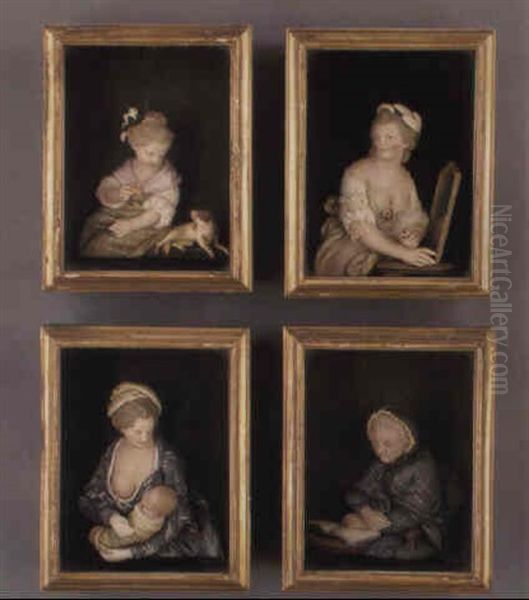 Four Stages In A Woman's Life Oil Painting by Kaspar Bernhard Hardy