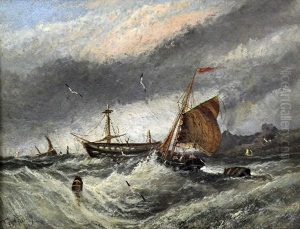 Shipping Scenes, On (pair) Oil Painting by Thomas Bush Hardy