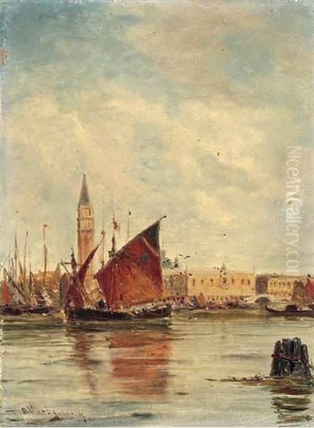 In Der Lagune Von Venedig Oil Painting by Thomas Bush Hardy