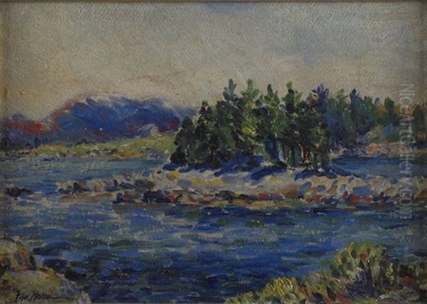 View Across The Delaware Oil Painting by Fredrick Harer