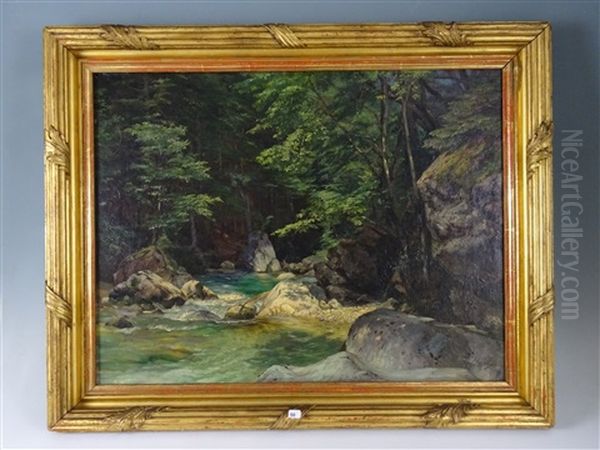 Paysage A Fontainebleau Oil Painting by Ernest Victor Hareux