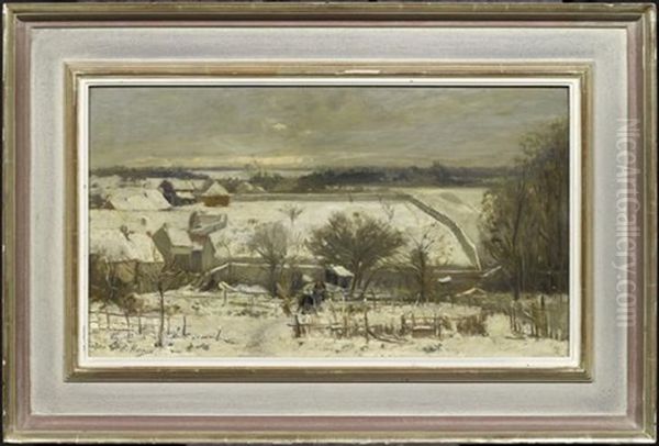 Winterlandschaft Oil Painting by Ernest Victor Hareux