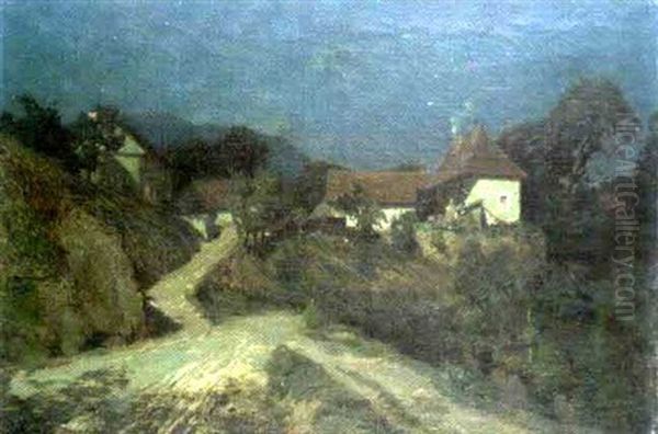 Paysage Nocturne Oil Painting by Ernest Victor Hareux