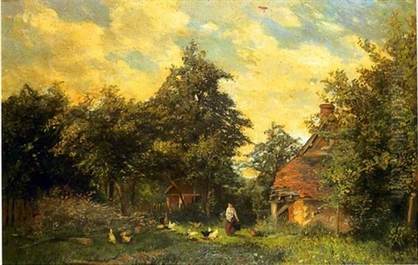 Fermiere Portant Un Chaudron Oil Painting by Ernest Victor Hareux