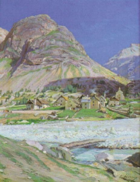 La Berarde Oil Painting by Ernest Victor Hareux