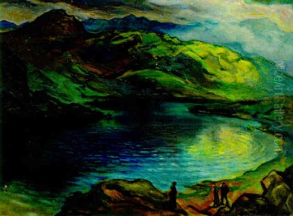 Abend Am See Oil Painting by Richard Harflinger