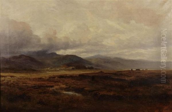 A Scottish Highland Landscape Oil Painting by Edward Hargitt