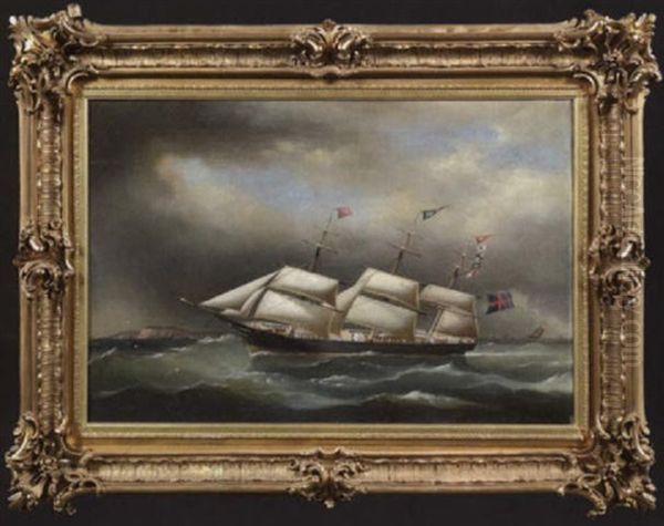 Dreimastsegler In Voller Fahrt Auf Sturmischer See Oil Painting by Oltmann Jaburg