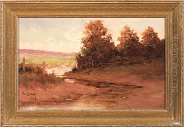 Landscape At Dusk Oil Painting by Paul Harney Jr.