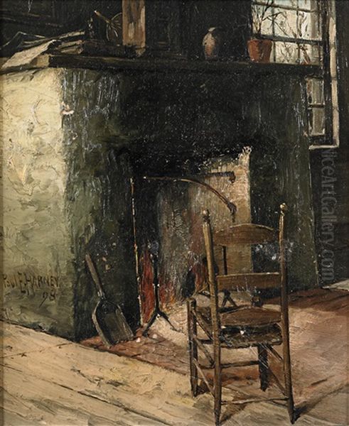 Untitled (interior With Chair) Oil Painting by Paul Harney Jr.